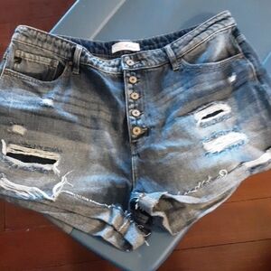 Distressed Denim Shorts Kancan